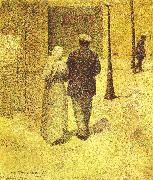 Charles Angrand Man and Woman on the Street Germany oil painting artist
